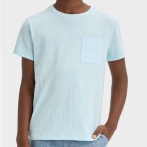 👕Cat & Jack Boys' Short Sleeve
T-Shirt  Color : Blue    Size: Large